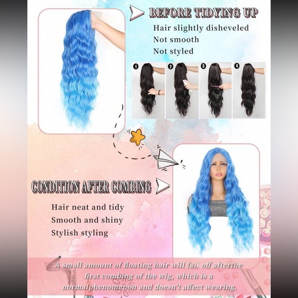 Synthetic U-shaped lace Wig Long Wavy Body Wavy Lace Wig For Women Lace Front - Picture 7 of 9